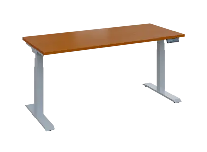 Fleximax 27-18 výškově nastavitelný stůl, kovová podnož stříbrná, deska 25 mm, široký 1800 mm, třešeň šumavská